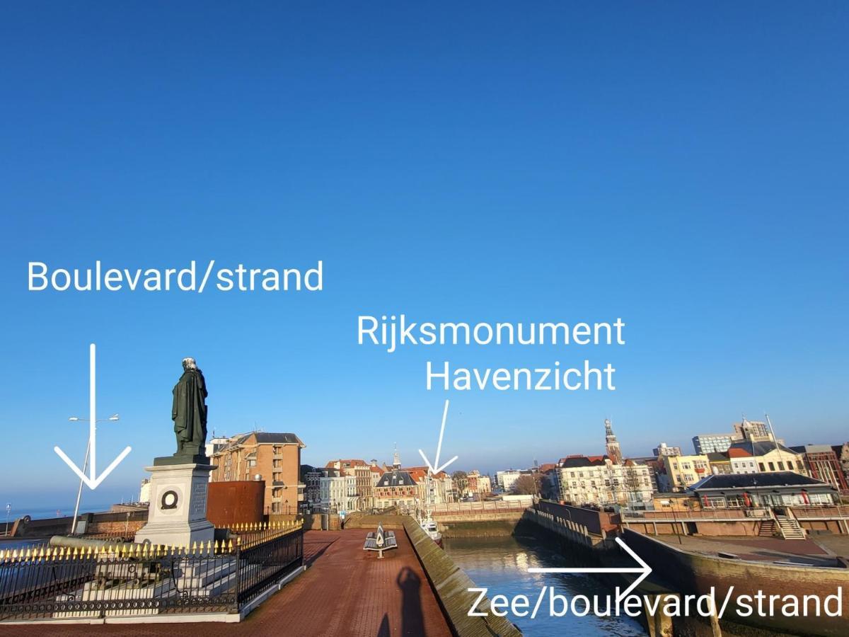 Rijksmonument Havenzicht, Met Zeezicht, Ligging Direct Aan Zee En Centrum Vlissingen Exteriör bild